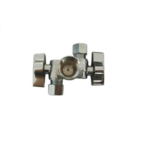 Ez-Fluid 1/2inFIPX3/8inOD CompX3/8inOD Comp, Dual Handle 1/4 Turn Angle Stop EZD123838